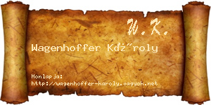 Wagenhoffer Károly névjegykártya
