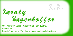 karoly wagenhoffer business card