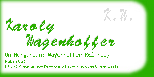 karoly wagenhoffer business card